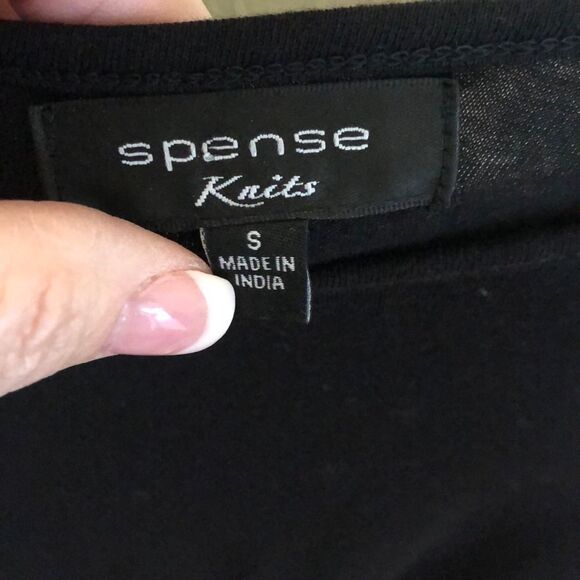 Spense Knits Black Short Embellished Sleeve Top - Picture 4 of 10